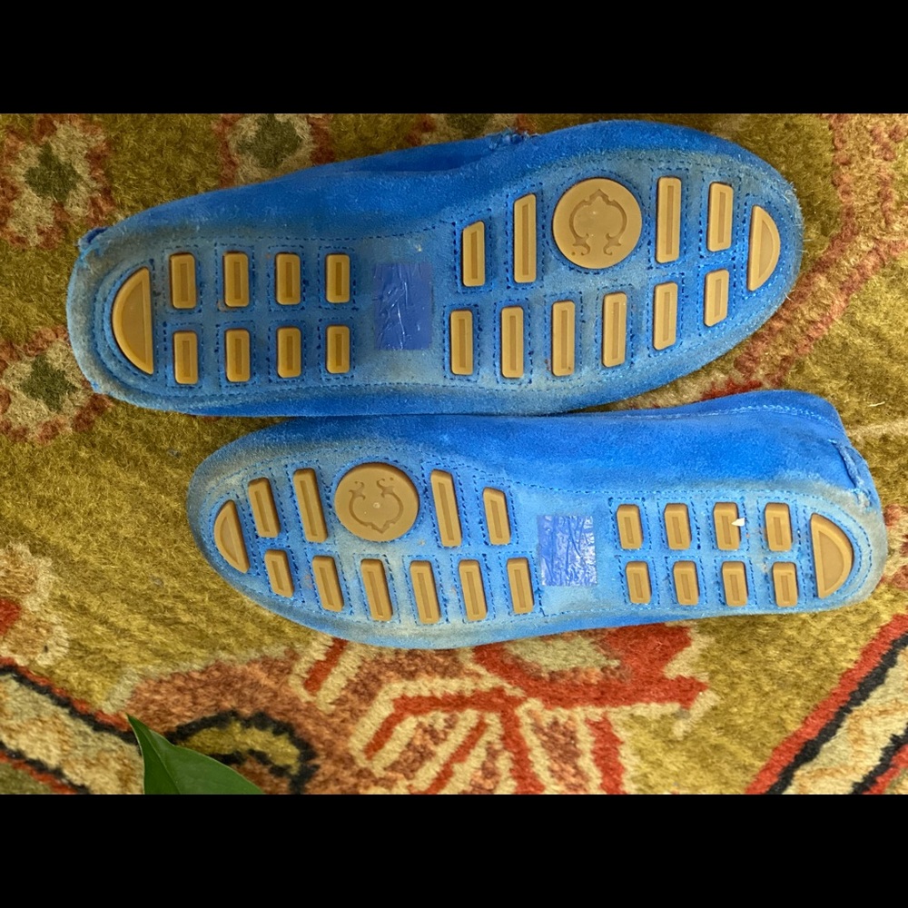 C Wonder Blue suede driving loafers/moccasins - Picture 2 of 6